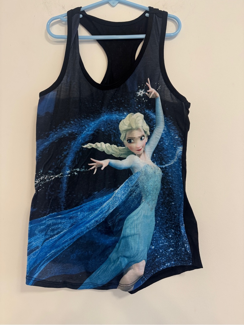 Disney Black & Blue Elsa Racerback Tank Top